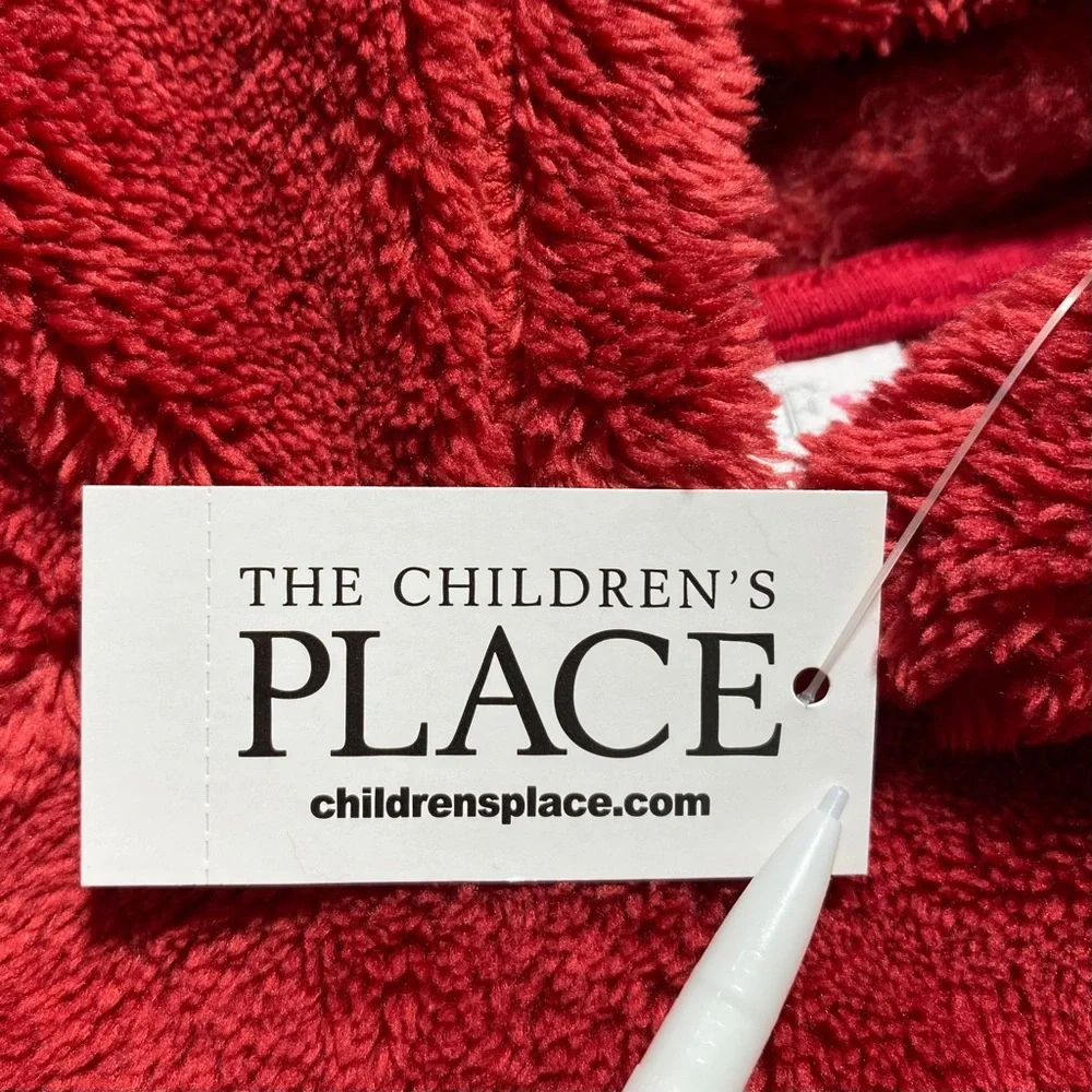 The Children Place Girls Long Sleeve Sherpa Hoodie Size Large 10-12 Classic‎ Red